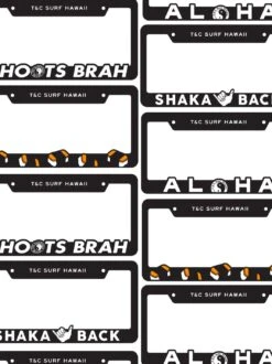 Shaka Back License Plate -T&C Surf Clothing 2947 Black ALL 687912
