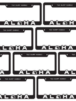 Big Aloha License Plate -T&C Surf Clothing 2948 Black ALL