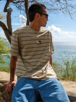 Australia Malibu Stripe Tee -T&C Surf Clothing 3935MalibuStripeClayLIFE1