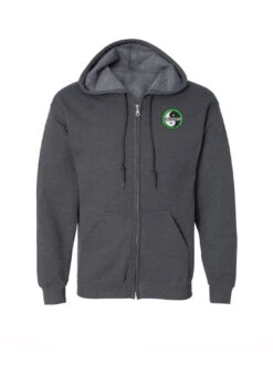 T&C Surf Standard Neon Zip Hoodie -T&C Surf Clothing DkHtrGreenFront