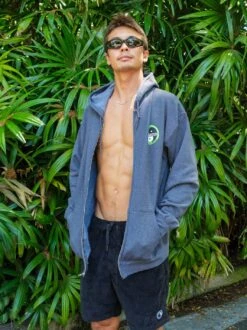 T&C Surf Standard Neon Zip Hoodie -T&C Surf Clothing DkHtrGreenLIFE 719828