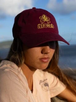 Vintage Hibiscus Cap -T&C Surf Clothing MaroonLIFE2
