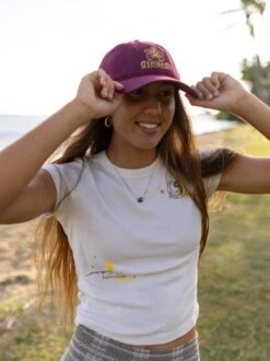 Vintage Hibiscus Cap -T&C Surf Clothing MaroonLIFE3