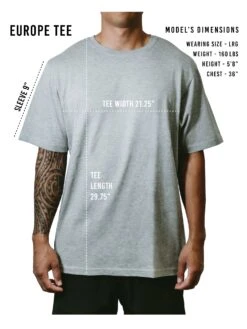 Europe Yin Yang Logo Tee -T&C Surf Clothing NEW Sizing Image EU Tee