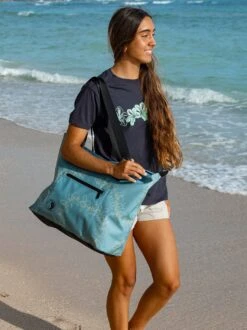 Simple Plumeria Dry Bag Tote -T&C Surf Clothing SimplePlumeriaBlue2