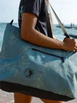 Simple Plumeria Dry Bag Tote -T&C Surf Clothing SimplePlumeriaBlue3