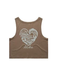 Wave Heart Crop Singlet Tank