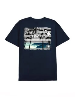 Double Wave Aloha Tee -T&C Surf Clothing TeeNavyBack 7595bf2d 36f1 4a71 b6d2 01af63d6ba67