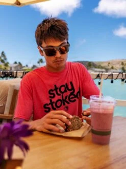 Stay Stoked Jersey Tee -T&C Surf Clothing TeeRedHtrLIFE3 628799