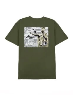 Aloha Kam Flag Tee -T&C Surf Clothing Tee MilGrn Back 99423c47 aab6 409a 8c28 090ccdff7a09