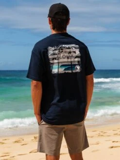 Double Wave Aloha Tee -T&C Surf Clothing Tee Navy LIFE2 e7b25fe9 46bd 4921 9a6d 0bf4f9f75815