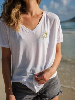 Naupaka Toss Slouchy Vtee -T&C Surf Clothing Vtee White LIFE2